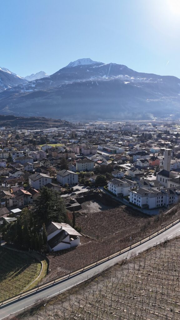 Stadt- und Bergpanorama